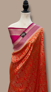 Pure Satan Silk Banarasi Handloom Saree - All Over Jaal  Work - The Handlooms