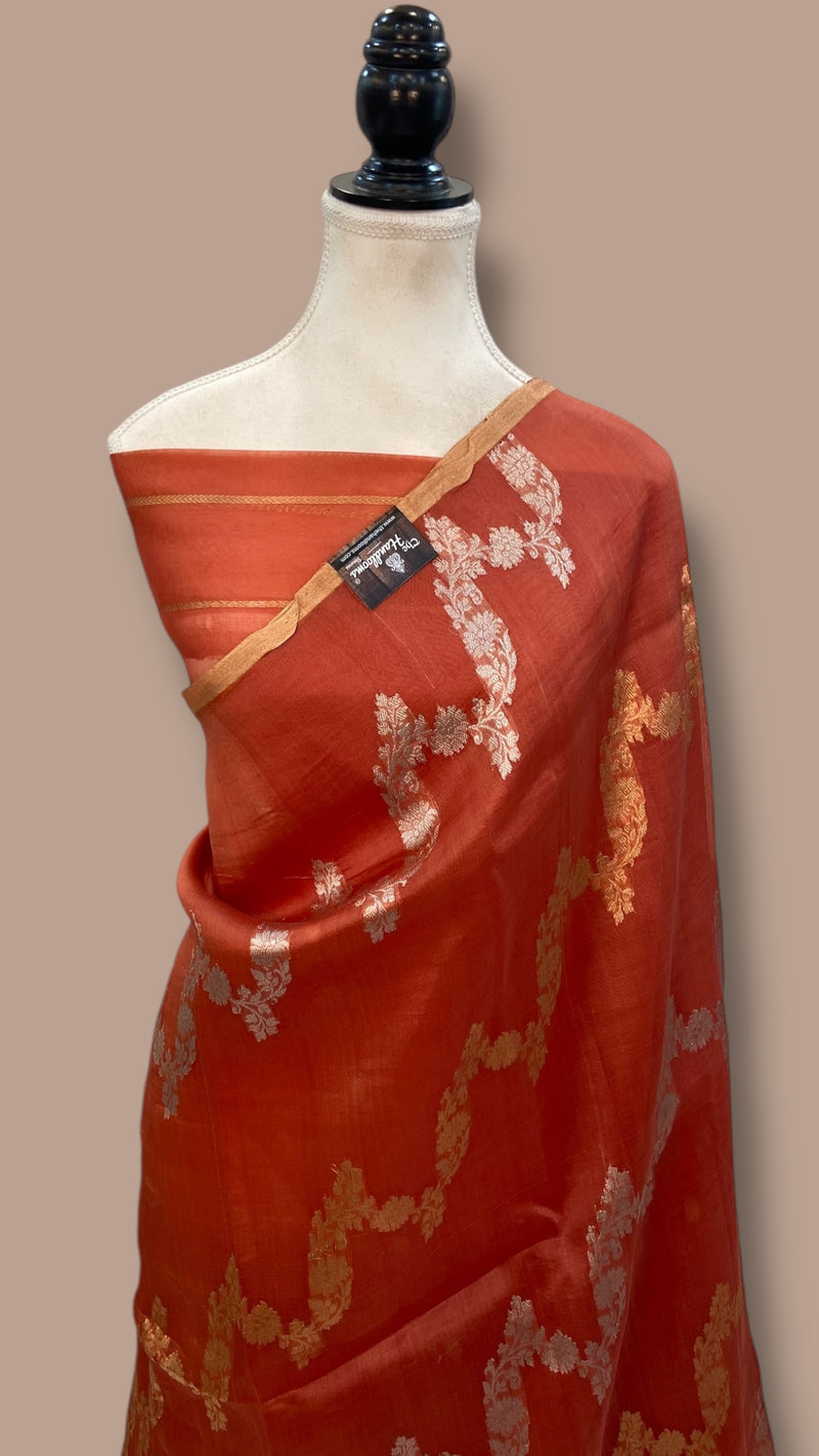 Pure Kora Handloom Banarasi Saree - The Handlooms