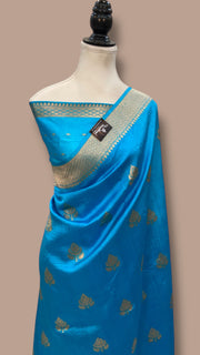 Pure Katan Silk Banarasi Handloom Saree - All over Kadua motifs - The Handlooms