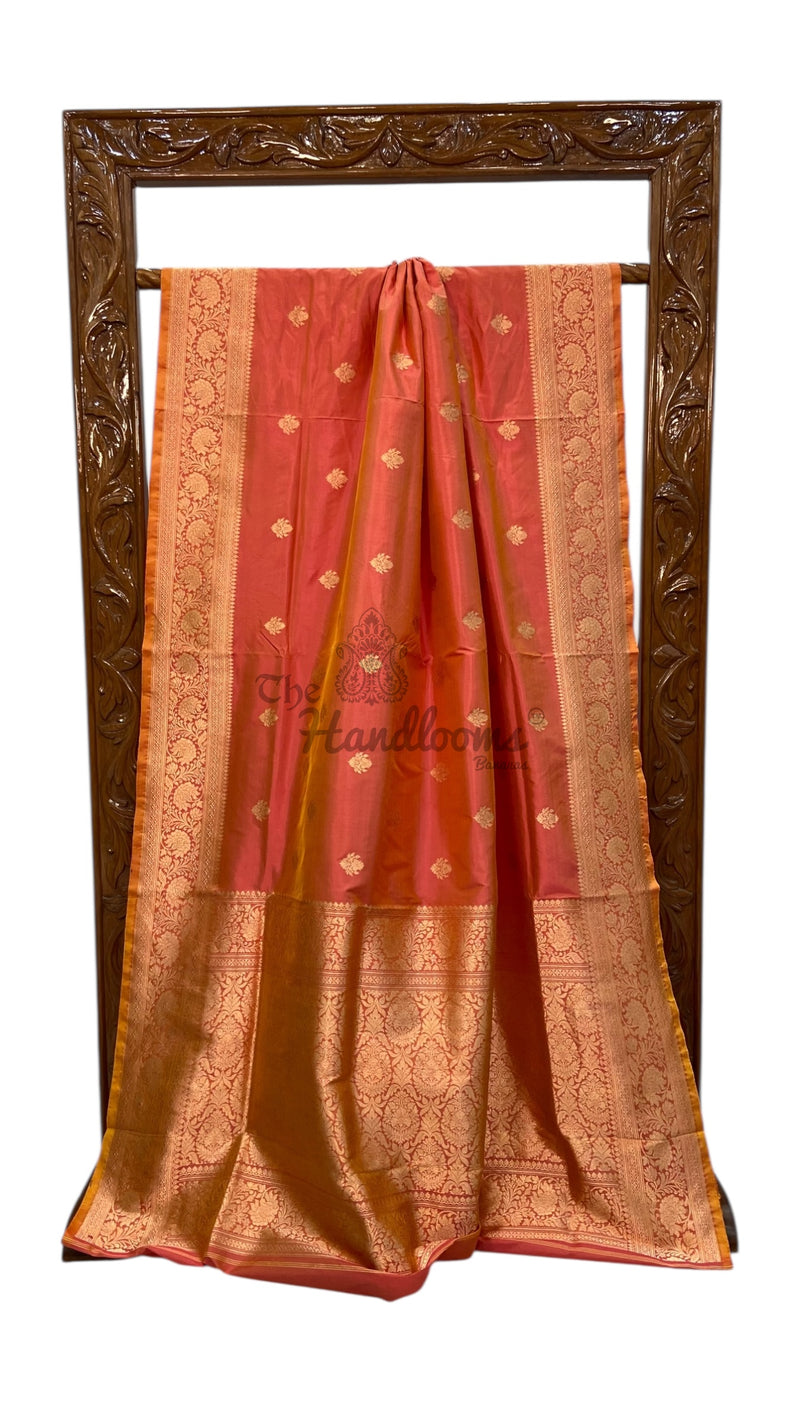 Pure Katan Silk Banarasi Handloom Saree - All over Kadua motifs - The Handlooms