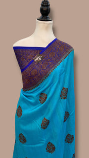 Tussar Georgette Handloom Banarasi Saree - Antique Zari - The Handlooms