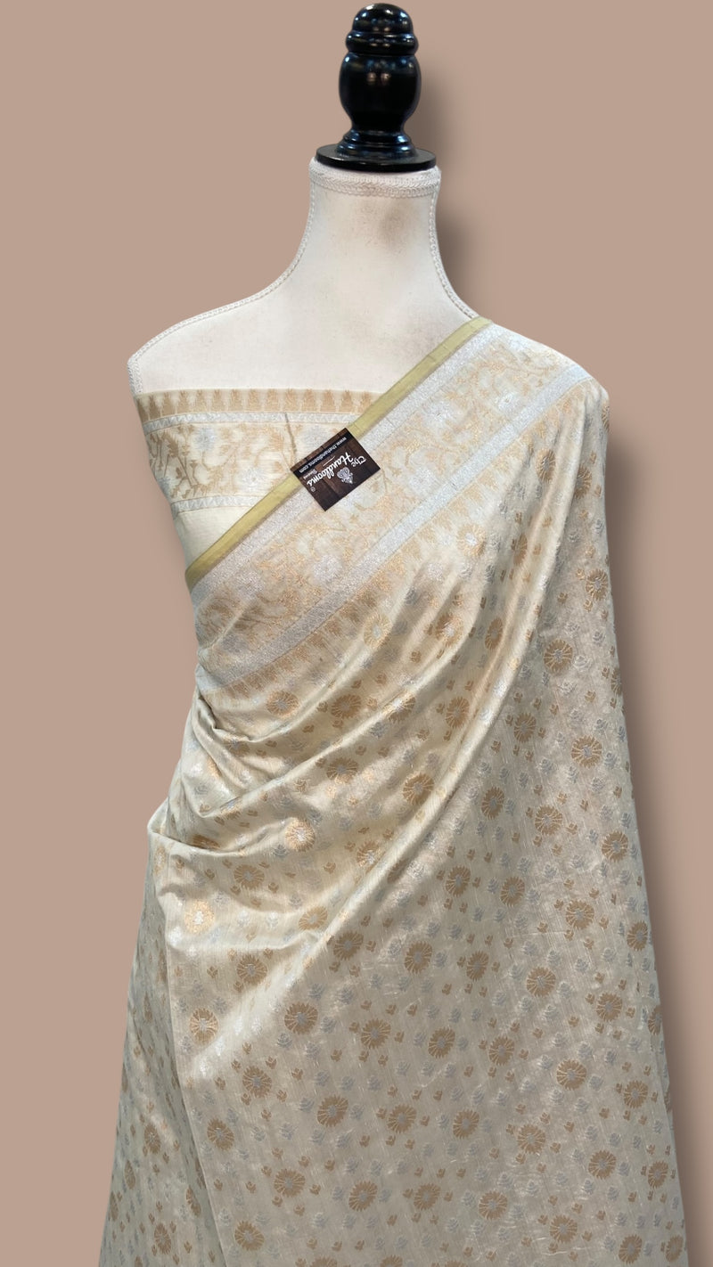 Pure Moonga Khaddi Handloom Banarasi Saree - The Handlooms