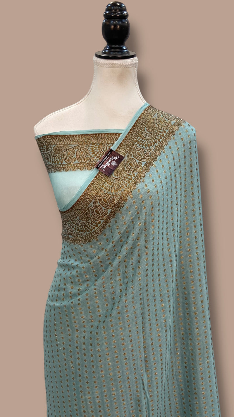 Pure Chiffon Khaddi Banarasi Saree - The Handlooms