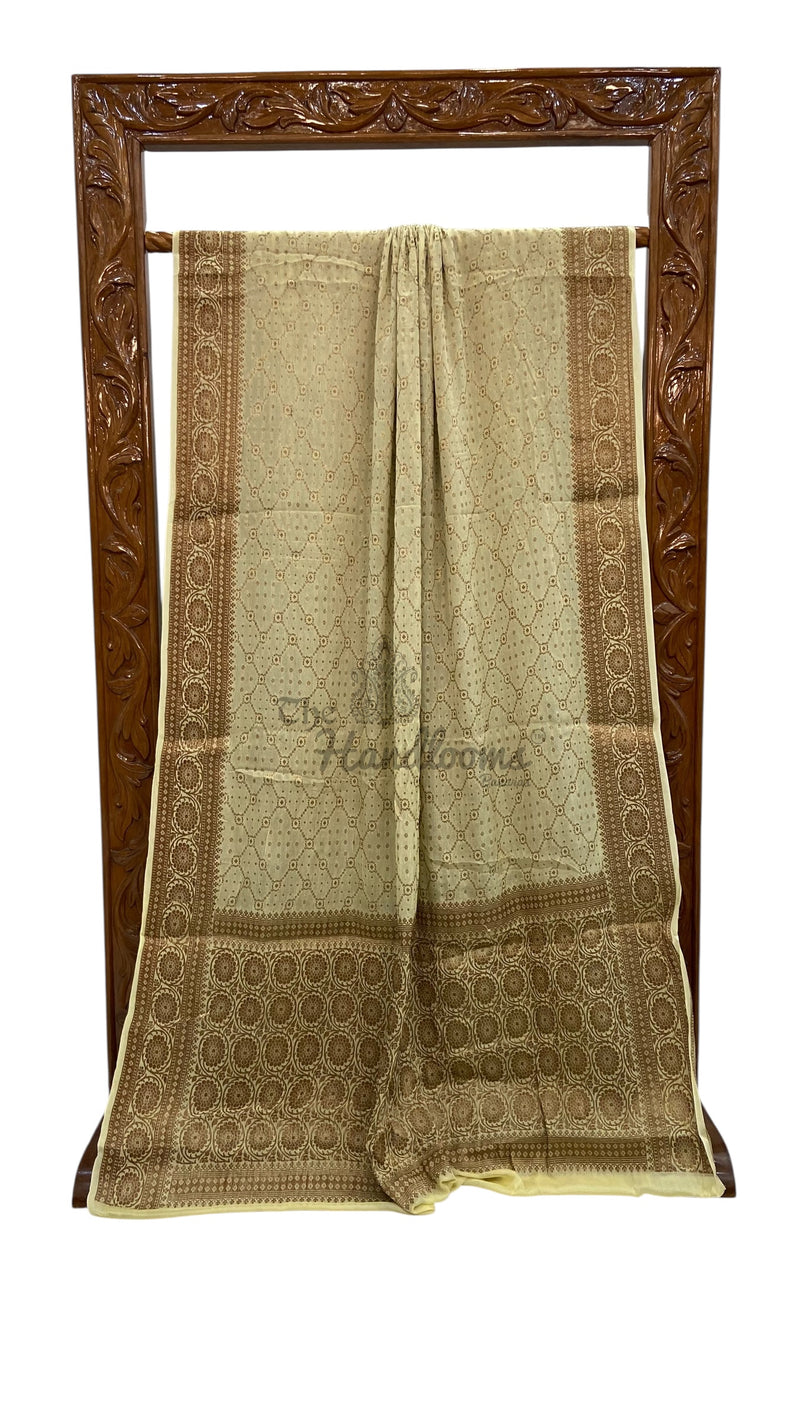 Pure Chiffon Khaddi Banarasi Saree - The Handlooms
