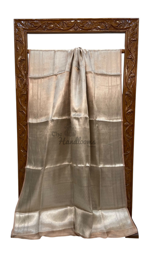 Pure Kora Tissue Tanchui Handloom Banarasi Saree - The Handlooms