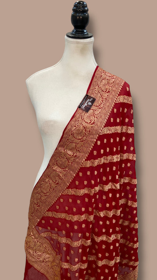Pure Chiffon Khaddi Banarasi Dupatta - The Handlooms