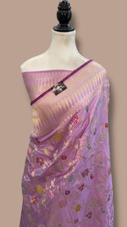 Ektara Pure Katan Silk Banarasi Handloom Saree - All over kadiyal Jaal work - The Handlooms