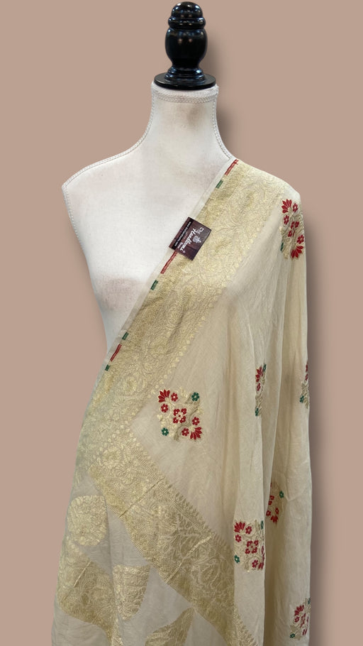 Pure Moonga Georgette Handloom Banarasi Dupatta - The Handlooms