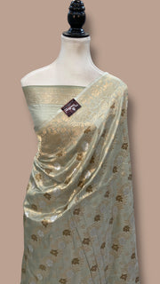 Pure Katan Silk Banarasi Handloom Saree - All Over Jaal Work - The Handlooms