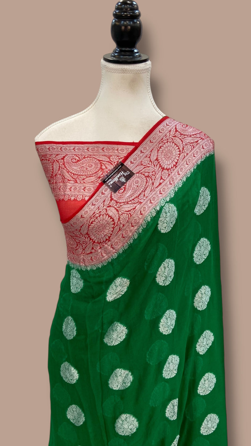 Pure Chiffon Khaddi Banarasi Saree - The Handlooms