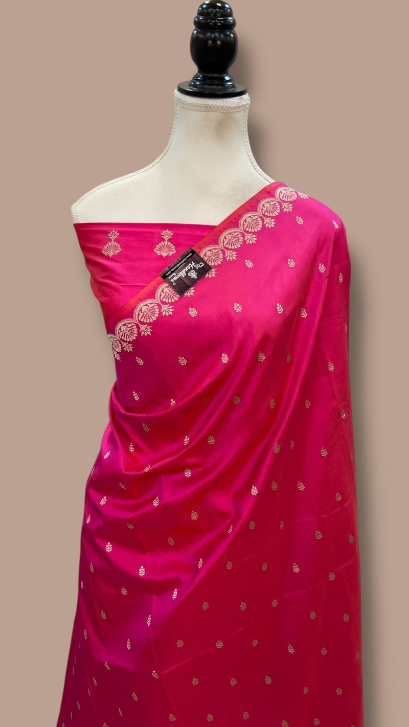 Pure Katan Silk Banarasi Handloom Saree - All Over Kadua Motifs - The Handlooms