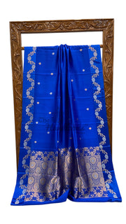 Pure Mango Silk Banarasi Handloom Saree All Over Kadua Motifs - The Handlooms