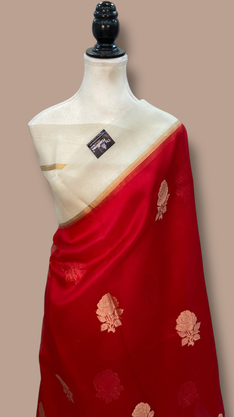 Pure Kora Handloom Banarasi Saree - The Handlooms