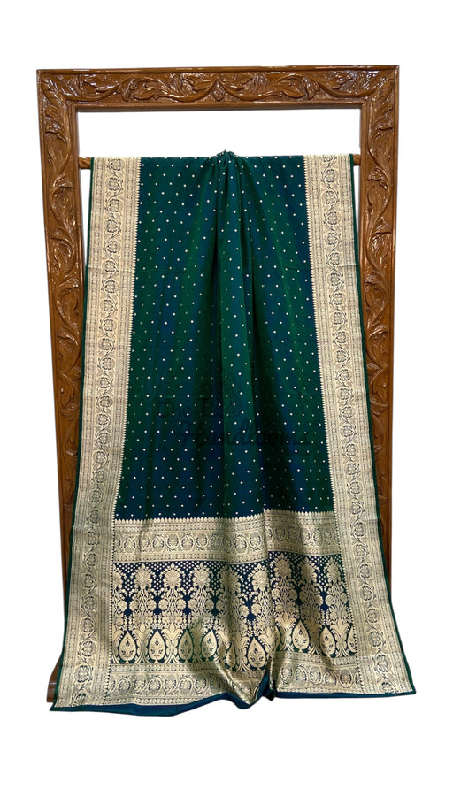 Pure Satan Silk Banarasi Handloom Saree - All over Motifs Work - The Handlooms