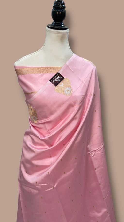 Pure Katan Silk Banarasi Handloom Saree - All over Kadua motifs - The Handlooms