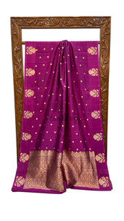 Pure Katan Silk Banarasi Handloom Saree - All over Kadua motifs - The Handlooms