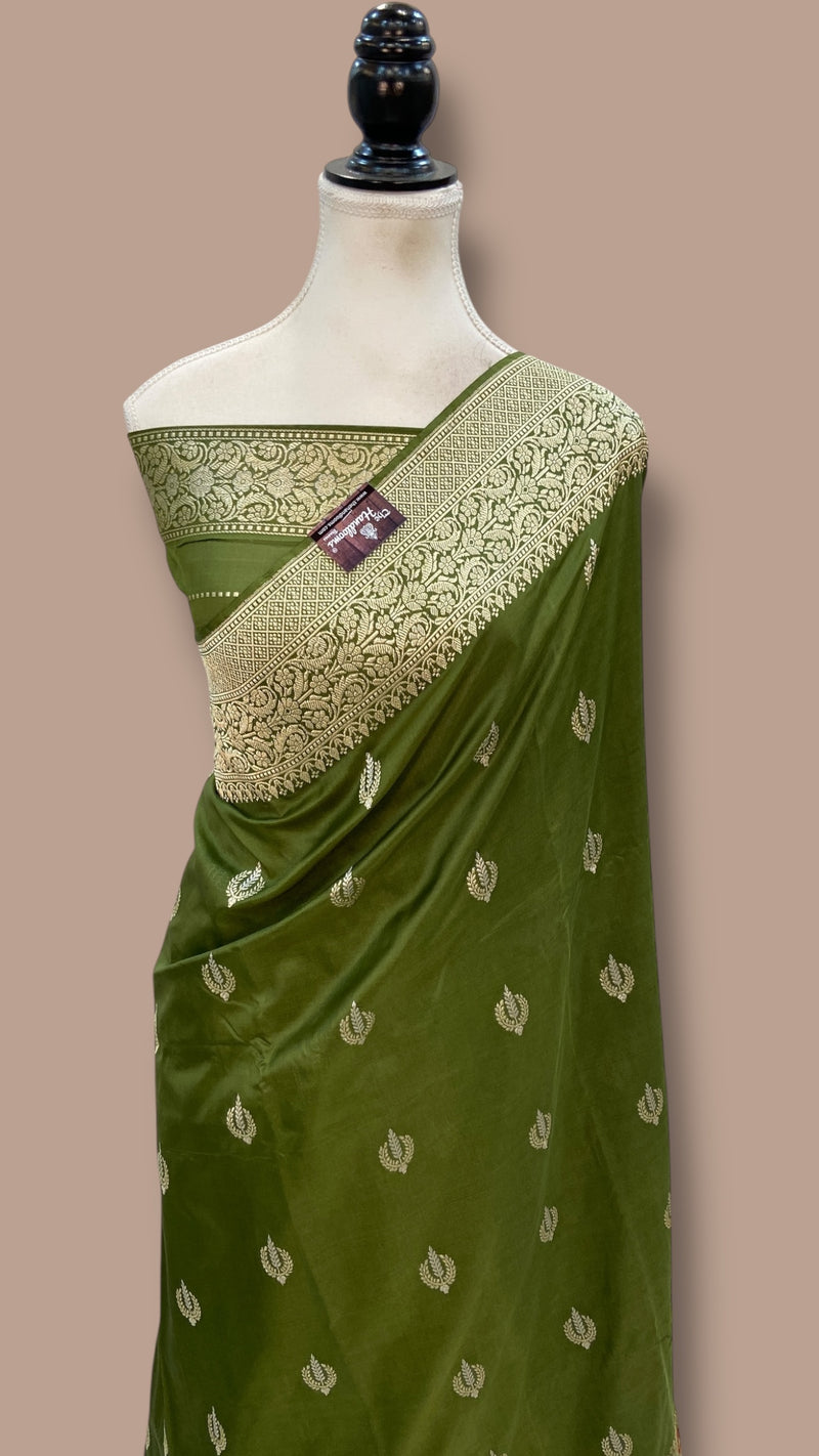 Pure Katan Silk Banarasi Handloom Saree - All over Kadua motifs With Meenakari - The Handlooms