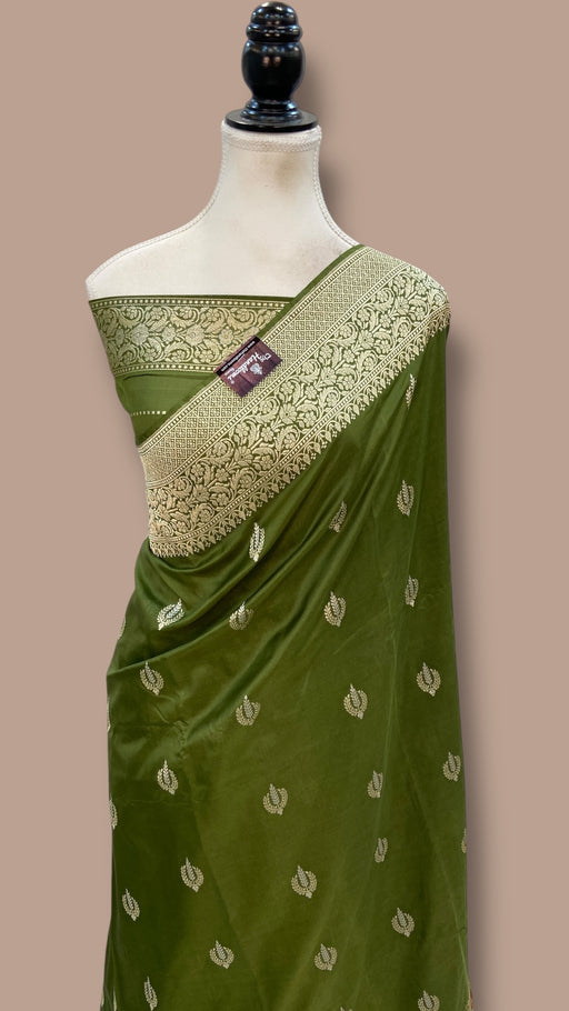 Pure Katan Silk Banarasi Handloom Saree - All over Kadua motifs With Meenakari - The Handlooms