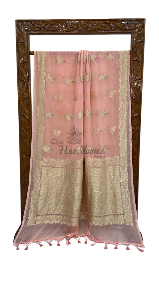 Khaddi Georgette Handloom Banarasi Saree - The Handlooms