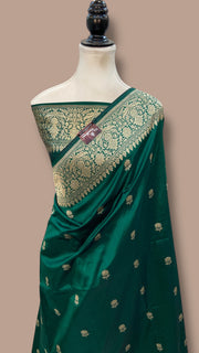 Pure Katan Silk Banarasi Handloom Saree - All Over Kadua Motifs - The Handlooms