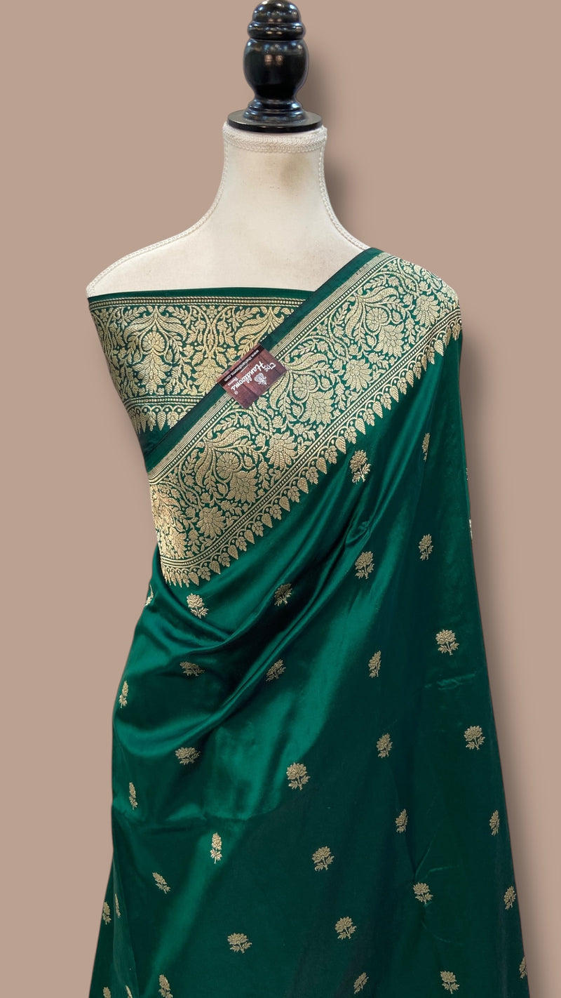 Pure Katan Silk Banarasi Handloom Saree - All Over Kadua Motifs - The Handlooms
