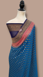 Pure Khaddi Georgette Handloom Banarasi Saree - The Handlooms