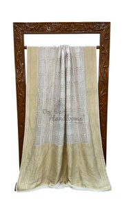 Khaddi Georgette Handloom Banarasi Saree - All Over Sona Roopa Jaal Work - The Handlooms