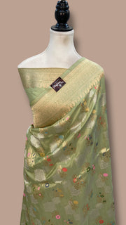 Ektara Pure Katan Silk Banarasi Handloom Saree - All Over Kadiyal Jaal Work - The Handlooms