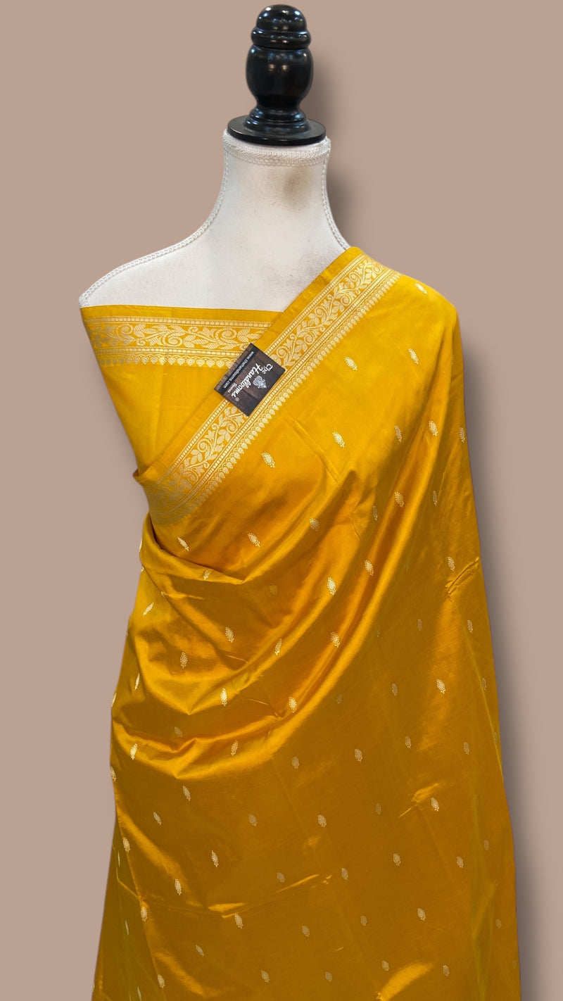 Pure Katan Silk Reshmi Zari Banarasi Handloom Saree - The Handlooms