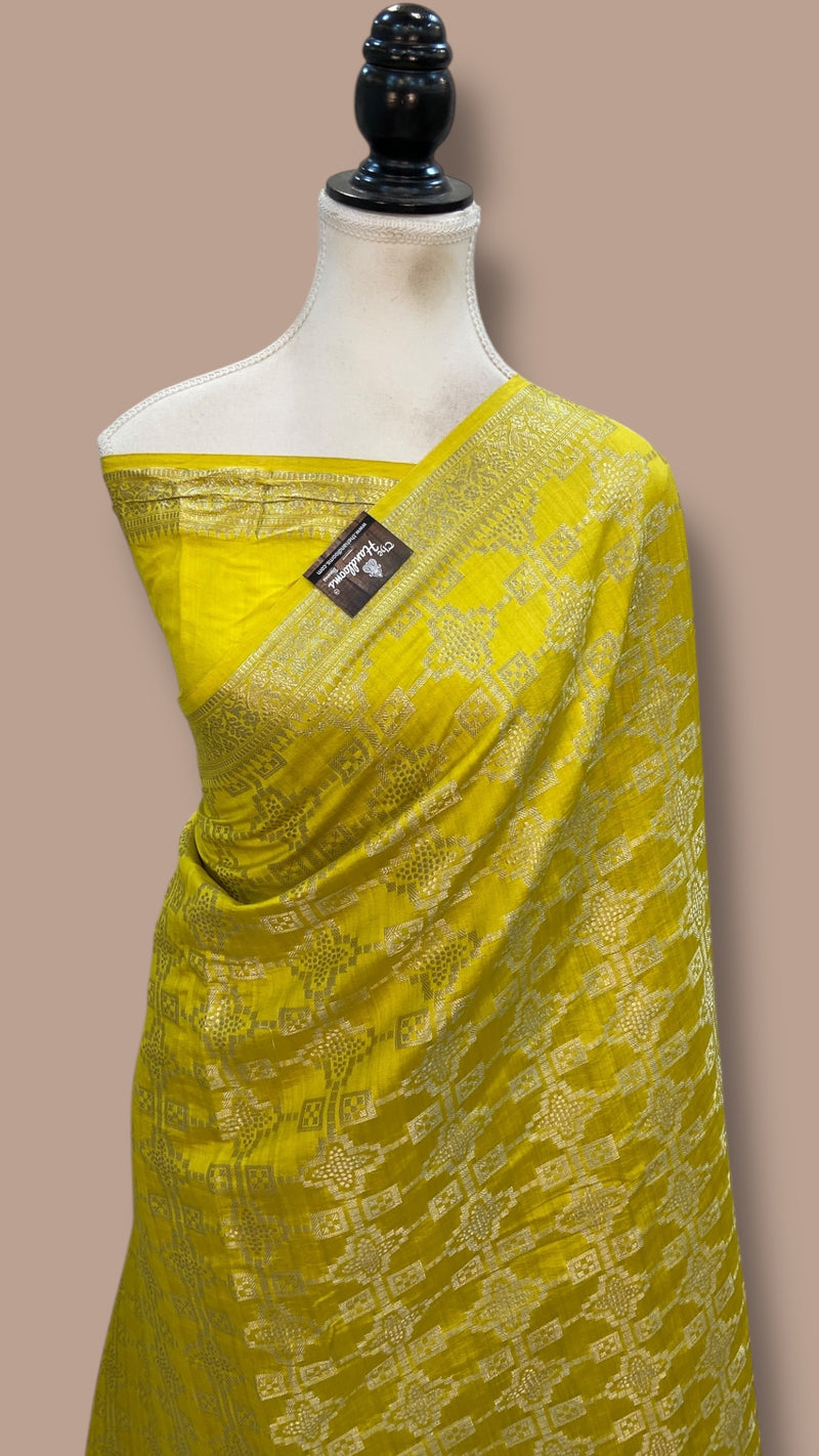 Pure Chiniya Silk Khaddi Handloom Banarasi Saree - The Handlooms