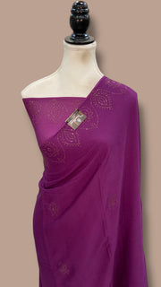 Pure Georgette Handloom Banarasi Saree with Siroski Stone Work - The Handlooms