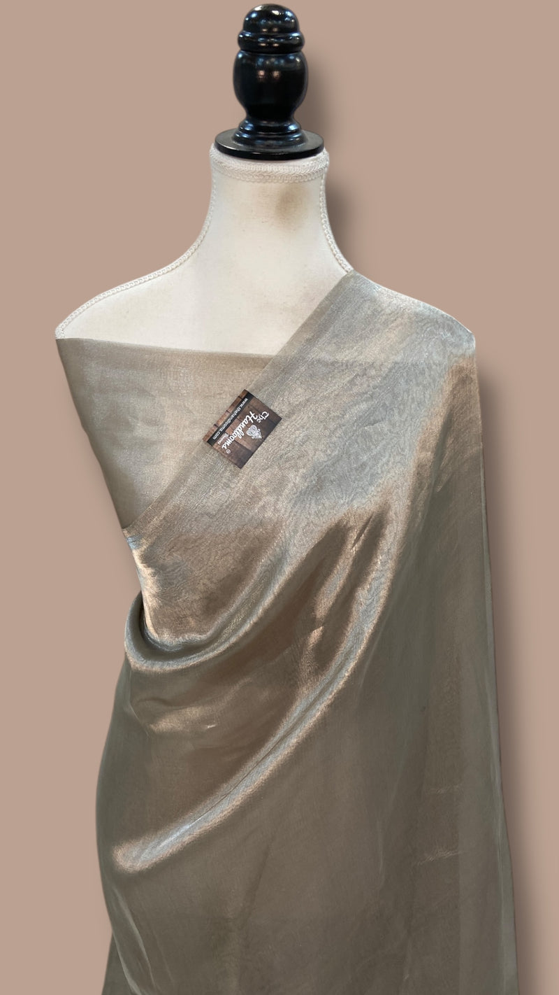 Pure Kora Handloom Banarasi Saree - Plain - The Handlooms