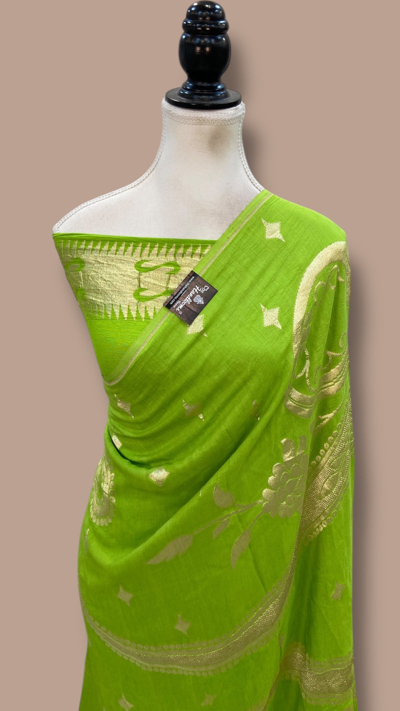 Moonga Georgette Handloom Banarasi Saree - The Handlooms