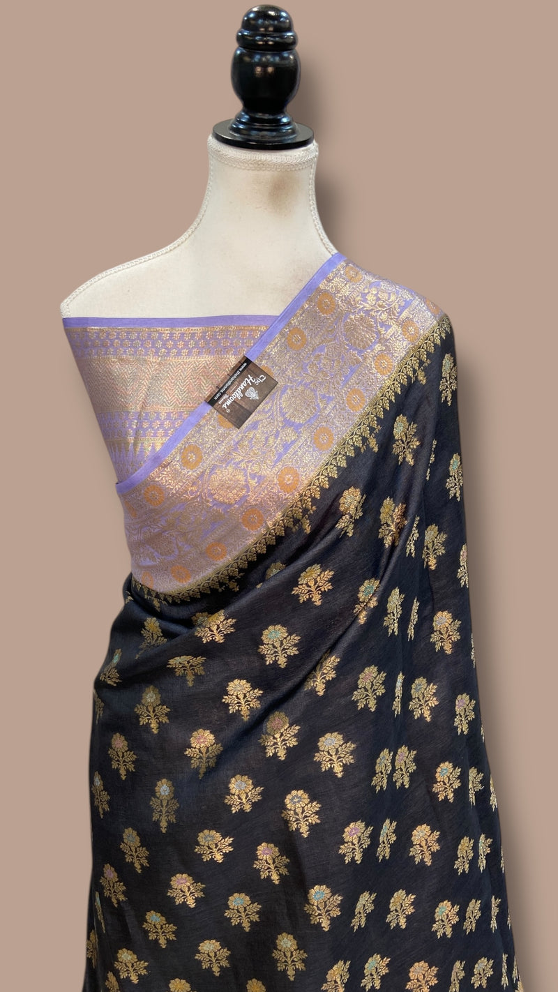 Pure Tussar Silk Handloom Banarasi Saree - The Handlooms