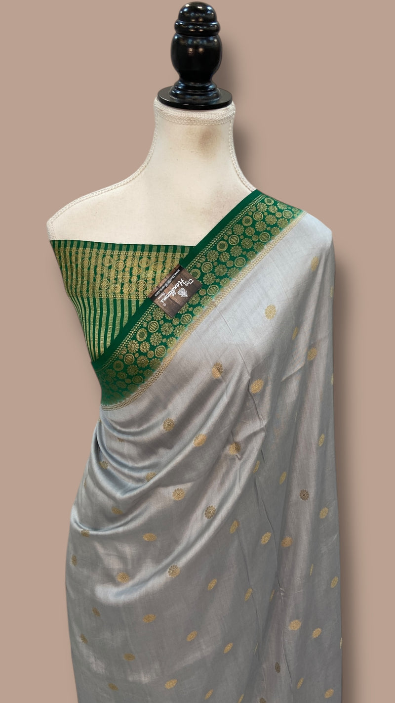 Moonga Georgette Handloom Banarasi Saree - The Handlooms
