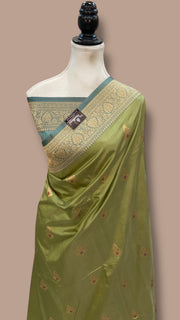 Pure Katan Silk Banarasi Handloom Saree - All Over Kadua Motifs - The Handlooms