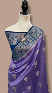 Pure Chiniya Silk Khaddi Handloom Banarasi Saree - The Handlooms