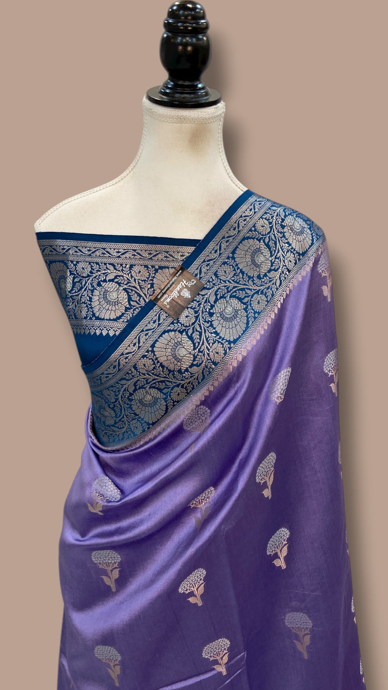 Pure Chiniya Silk Khaddi Handloom Banarasi Saree - The Handlooms
