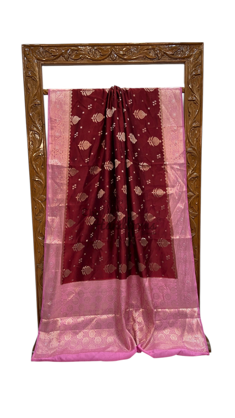 Pure Chiniya Silk Khaddi Handloom Banarasi Saree - The Handlooms