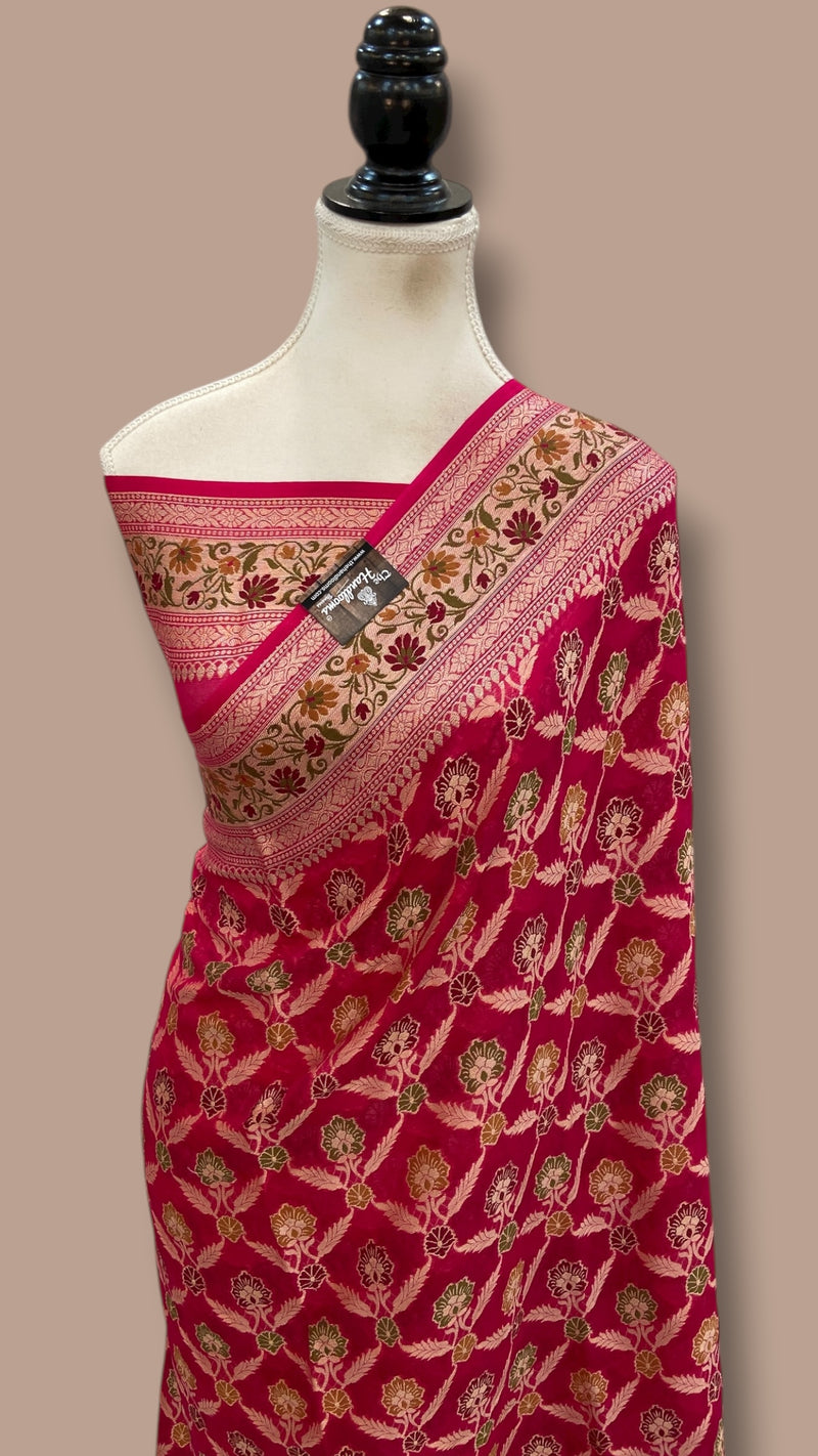 Pure Chiffon Khaddi Banarasi Saree - The Handlooms