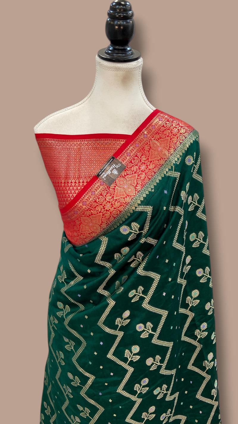 Pure Chiniya Silk Handloom Banarasi Saree - The Handlooms