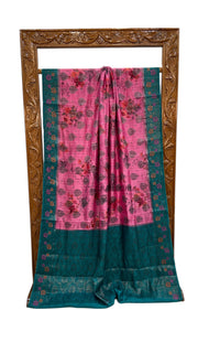 Pure Chiniya Silk Handloom Banarasi Saree Digital Print - The Handlooms
