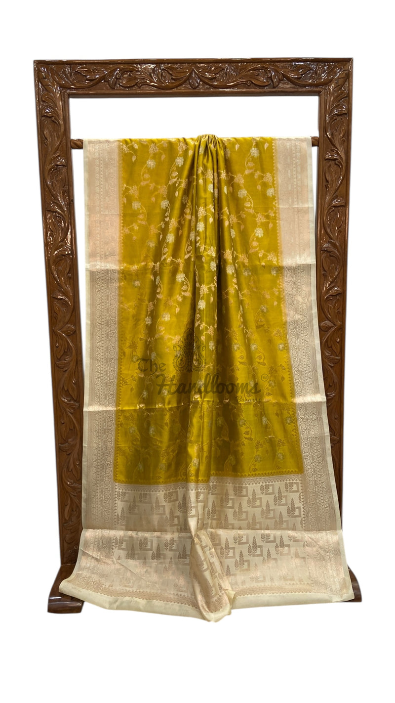 Pure Mango Silk Banarasi Handloom Saree - The Handlooms