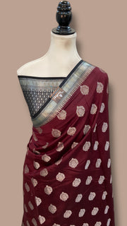 Pure Chiniya Silk Handloom Banarasi Saree - The Handlooms