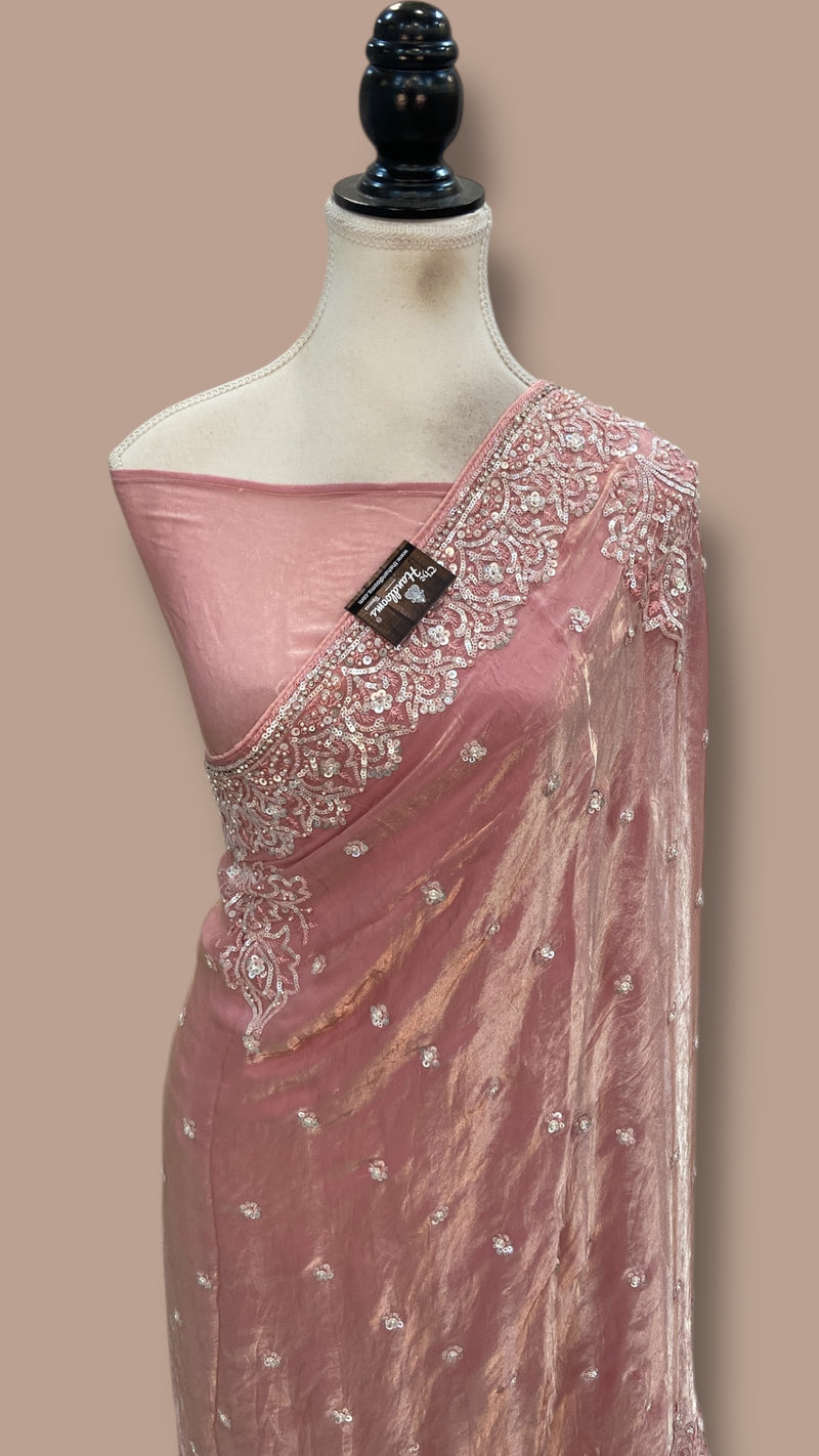 Tissue Silk Banarasi Saree With Handwork