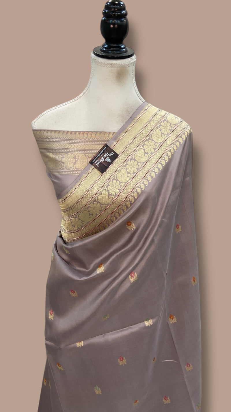 Pure Katan Silk Banarasi Handloom Saree - All Over Kadua Motifs