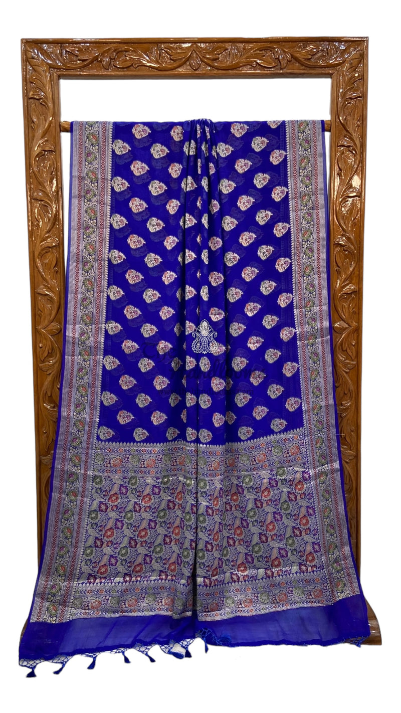Pure Chiffon Khaddi Banarasi Saree - The Handlooms