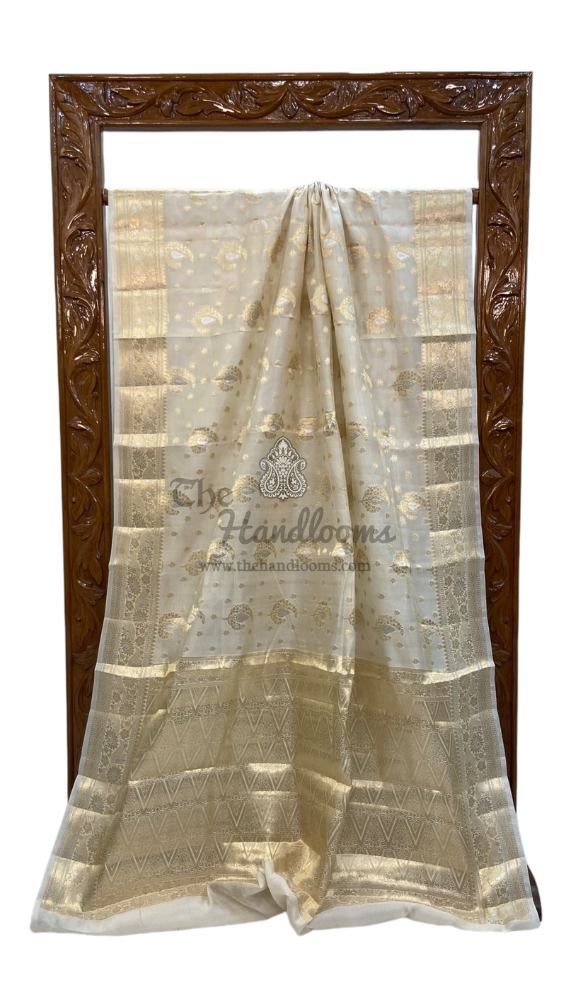 Pure Mango Silk Banarasi Handloom Saree - The Handlooms