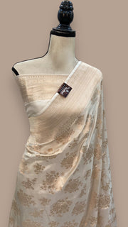 Pure Katan Silk Banarasi Handloom Saree - All over Jaal work - The Handlooms