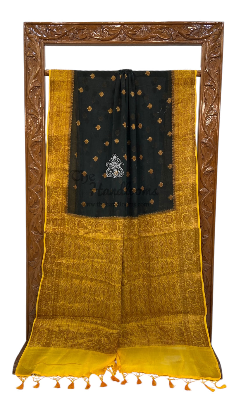 Pure Chiffon Khaddi Banarasi Saree - The Handlooms